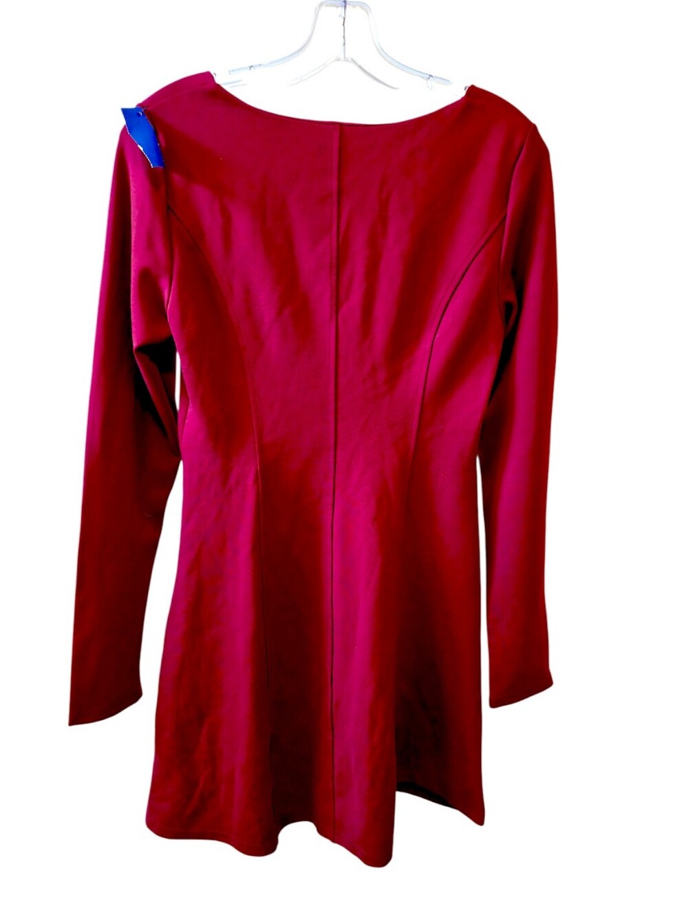 NWT-OGL Movement Women's Burgundy Square Neck Long Sleeve Mini Dress Size Medium - Picture 2 of 8
